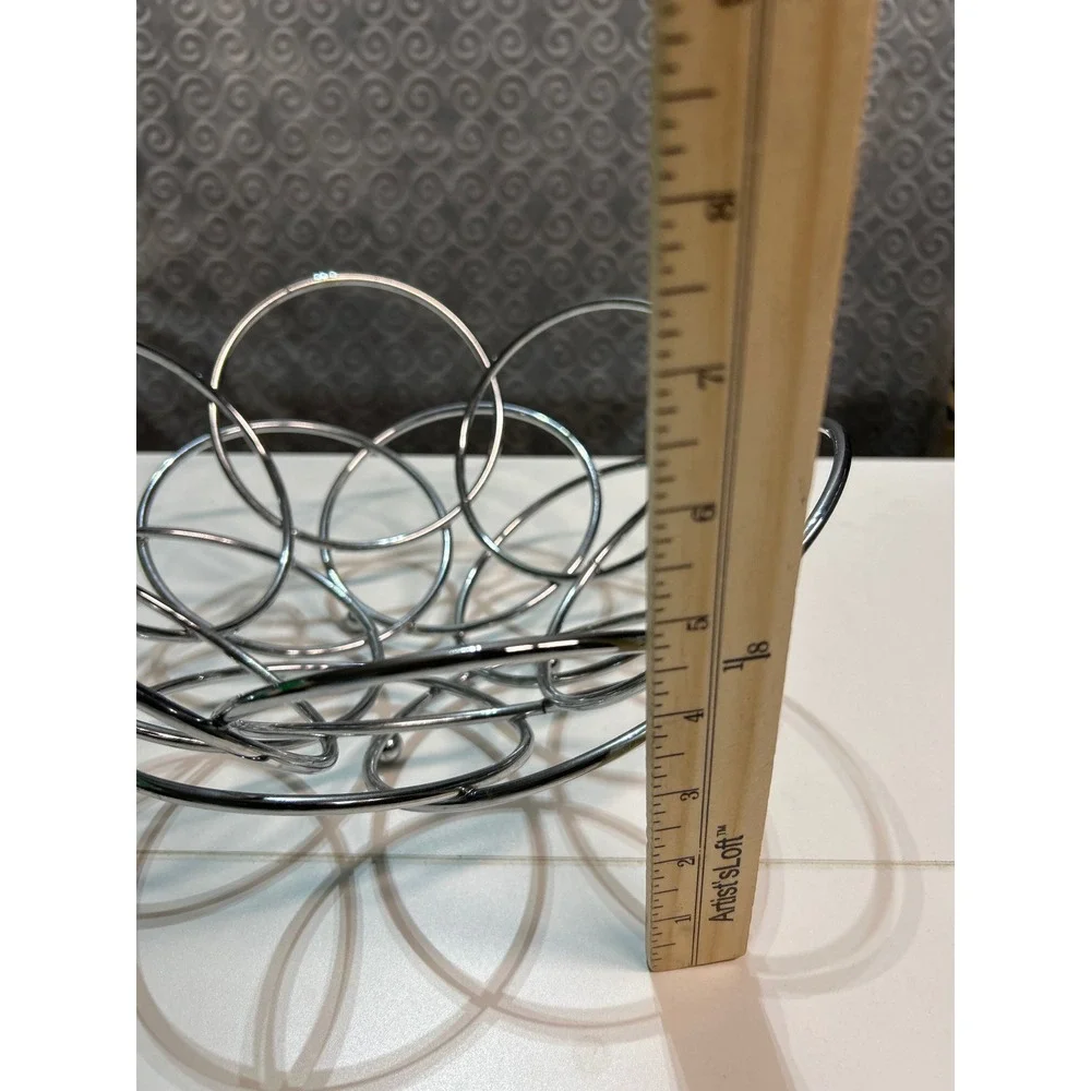 Modern Chrome Wire Circle Fruit Bowl Decorative Table‎ Centerpiece